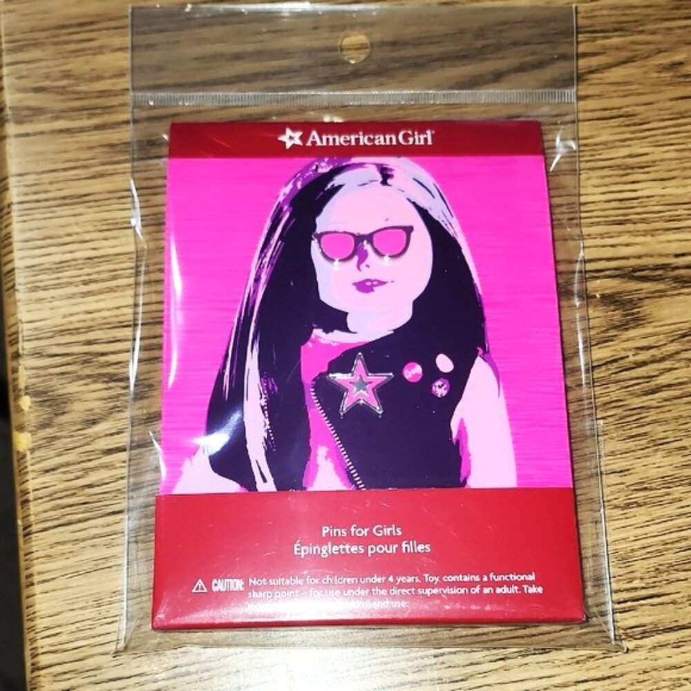 American Girl Doll Pins for Girls pink and silver sunglasses and star NEW!
